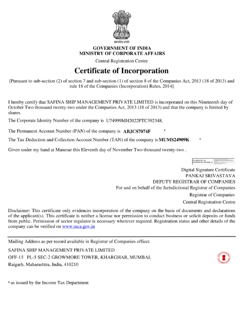 certificate